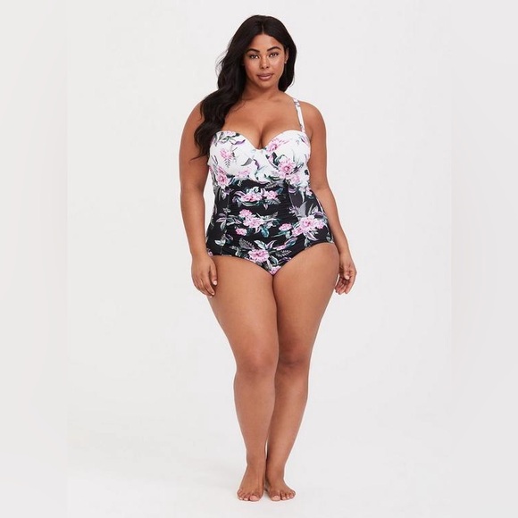 torrid Other - Slim Fix Underwire One Piece Swimsuit Strappy Back Push Up Slimming Ruched Swim